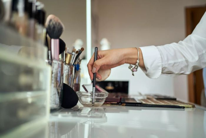 Sanitize your makeup brushes with hydrogen peroxide