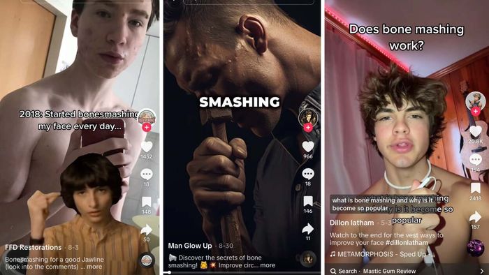 TikTok visuals. Left: A post stating,