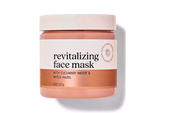 A Revitalizing Face Mask infused with Cucumber Fruit Water and Witch Hazel Water for a refreshing skin treatment.