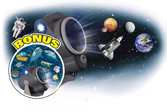 The Smithsonian Planetarium Projector displays stunning space and underwater visuals