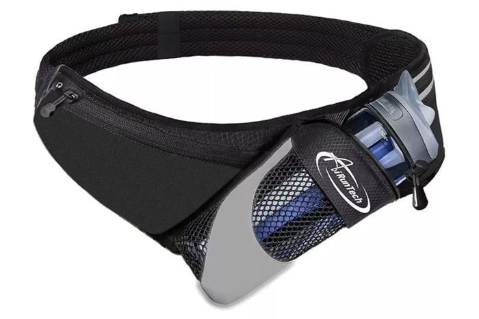 AiRunTech Running Hydration Belt: Featuring a water bottle holder, this fanny pack also accommodates your phone and wallet, making it a perfect accessory for runners, hikers, and those preparing for marathons, triathlons, or just enjoying a jog or walk.