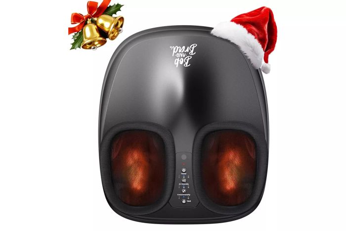 BOB AND BRAD Lite Foot Massager with Heat, Ideal Christmas Gift for Men and Women, FSA/HSA Eligible, Shiatsu Deep Kneading, 3 Heat Levels, Electric Foot Massager Machine