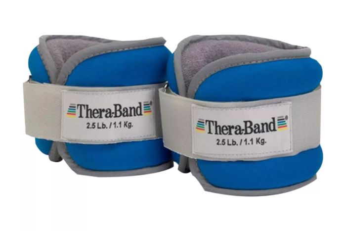THERABAND Ankle Weights, Comfort Fit Wrist & Ankle Cuff Weight Set, Adjustable Walking Weights for Cardio, Home Workouts, Ankle Strengthening & Physical Therapy, Blue, 2.5 lbs each, Set of 2, 5 Pounds total