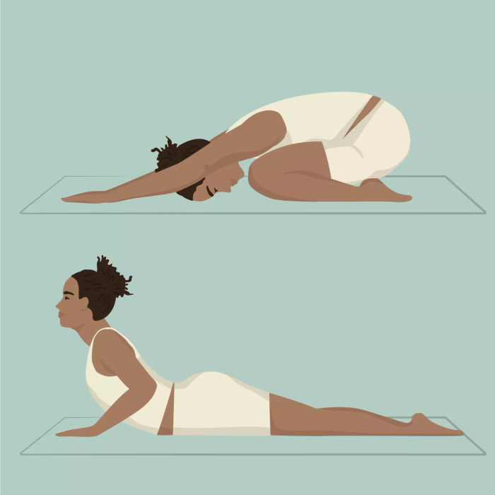 Stretching Sequence: Child’s Pose to Cobra Pose