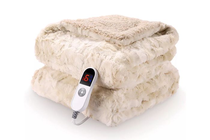 Heated electric throw blanket