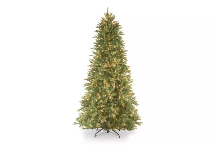 The Holiday Aisle Tiffany Fir Slim Tree with Clear Lights