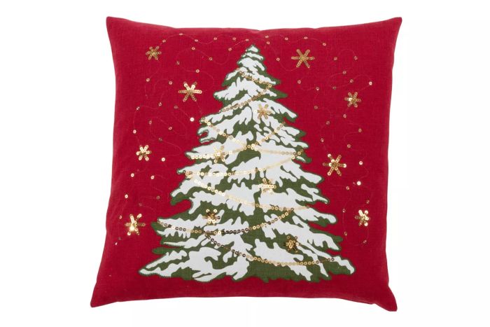 Christmas Tree Sequined Throw Pillow