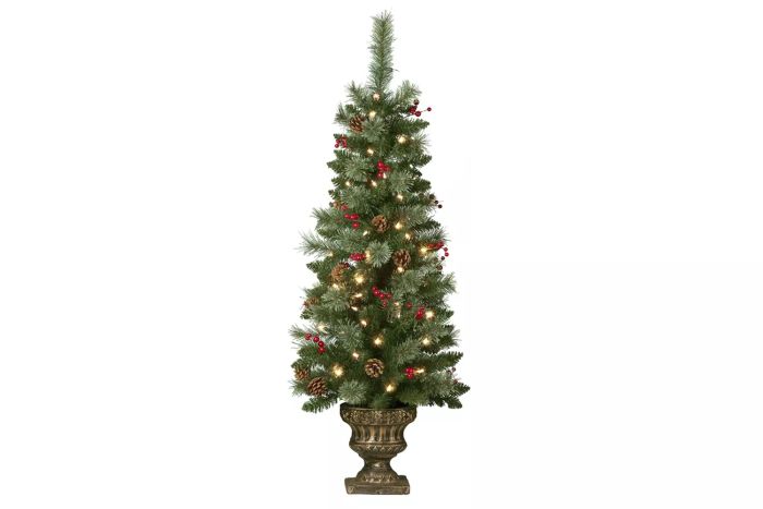 Three Posts 4' Lighted Spruce Christmas Tree