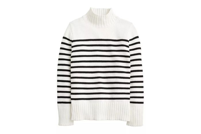 J.Crew Cotton Turtleneck Sweater with Stripes