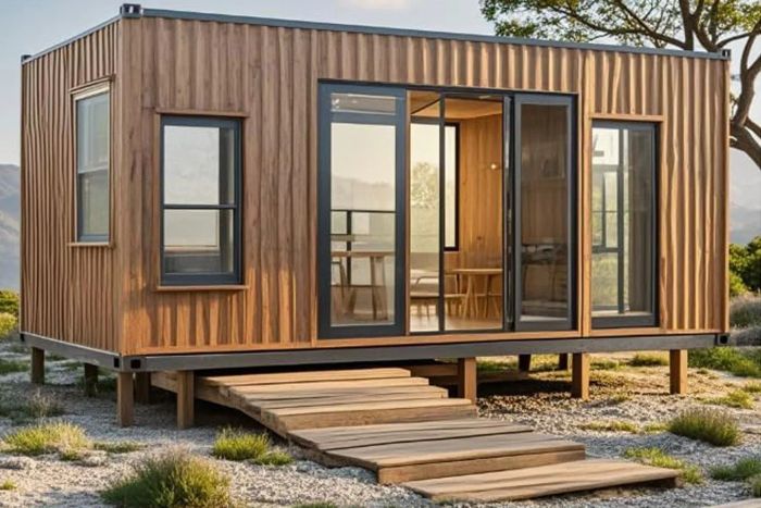 Tiny Container House, Foldable Home, Prefabricated House, Mobile Cabin, Outdoor Living Space, Perfect for Residential, Vacation, Office, or Recreational Use | Customization Options: 7ft, 14ft, 20ft, 30ft, 40ft (14ft)