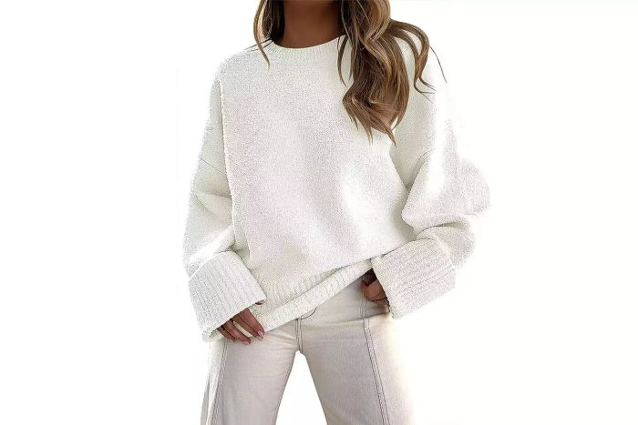 Amazon ANRABESS Women's Crewneck Long Sleeve Oversized Fuzzy Knit Chunky Warm Pullover Sweater Top