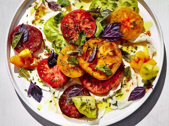 Mytour Tomatoes with ricotta cheese and fresh herbs