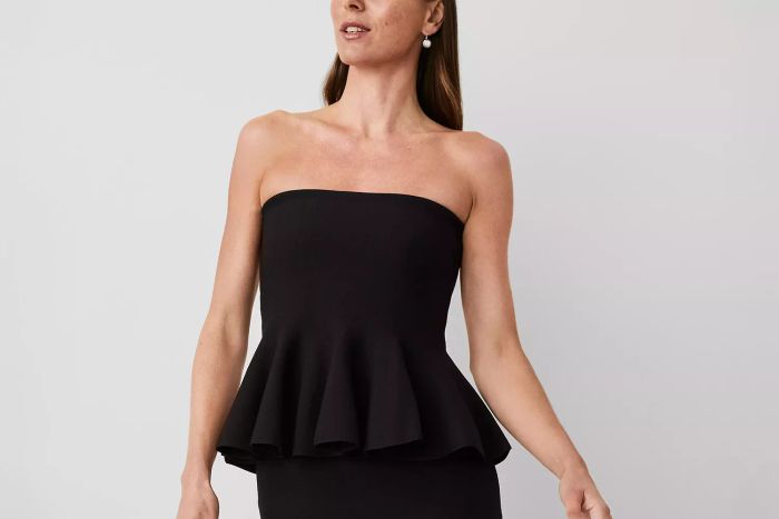 Ann Taylor Strapless Peplum Top