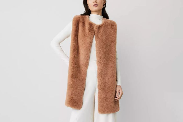 Ann Taylor Fuzzy Faux Fur Vest