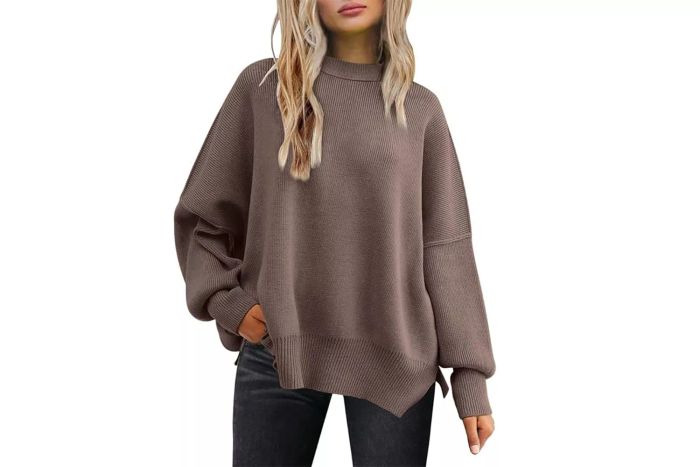 EFAN Women's Oversized Sweaters 2024 Fall Crewneck Batwing Sleeve Pullover Sweaters