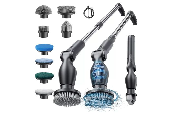 Leebein Electric Spin Scrubber, Cordless Cleaning Brush with 4 Adjustable Angles