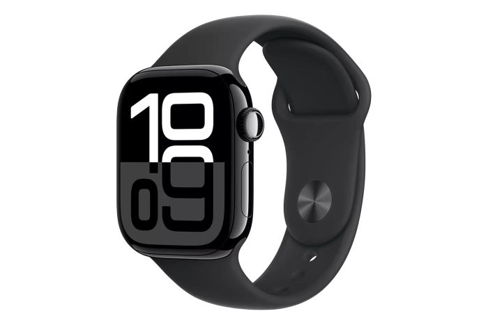 Apple Watch Series 10 Jet Black Aluminium Case with Black Sport Band