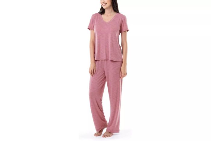 Fruit of the Loom Women's Short Sleeve Tee and Pant 2-Piece Sleep Pajama Set
