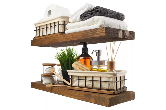 Wayfair Baobab Workshop Solid Wood Floating Shelves