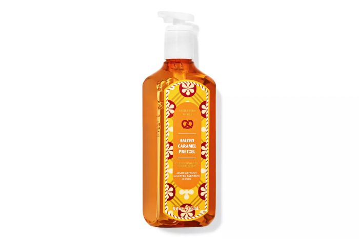 The Bath & Body Works Salted Caramel Pretzel Cleansing Gel Hand Soap