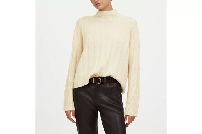 ribbed cashmere pullover sweater
