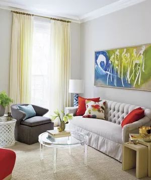 Feng Shui living room with white sofa