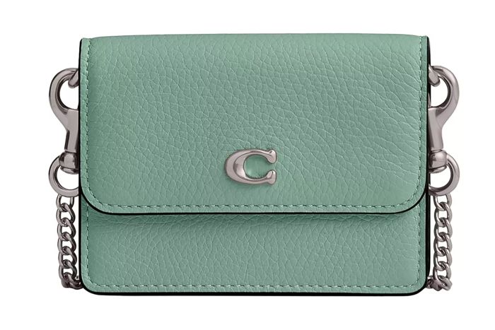 Coach Half Flap Card Case, Aquamarine
