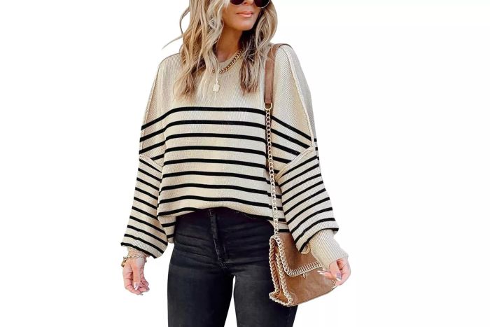 Amazon Womens Sweaters Causal Crewneck Batwing Sleeve Knit Top Side Split Oversized Pullover Sweater Loose Jumper