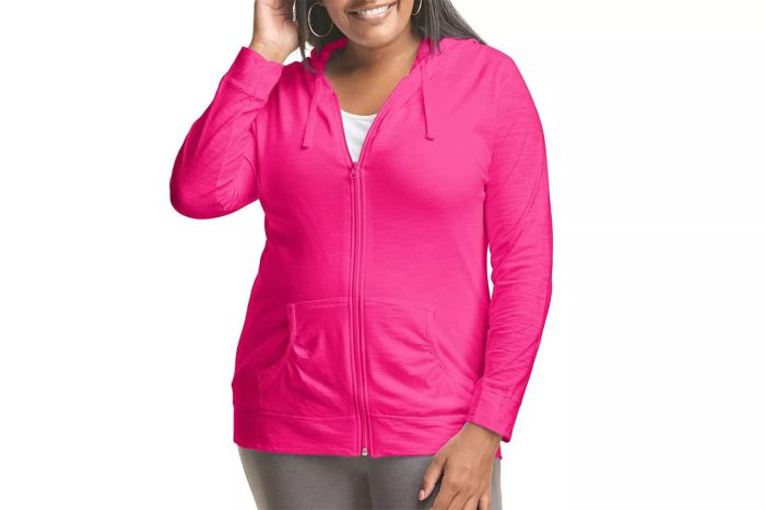 Amazon Just My Size Women's Full Zip Slub Hoodie