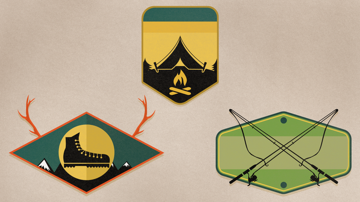symbols of essential hiking gear