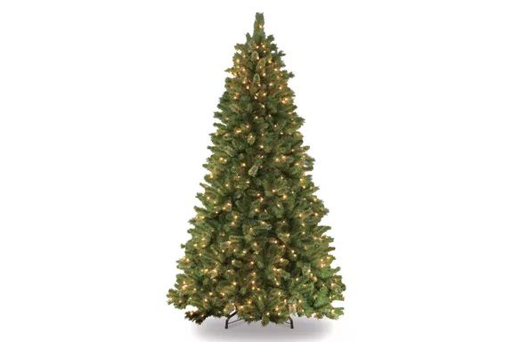 Puleo International 7.5-Foot Pre-Lit Teton Pine Artificial Christmas Tree