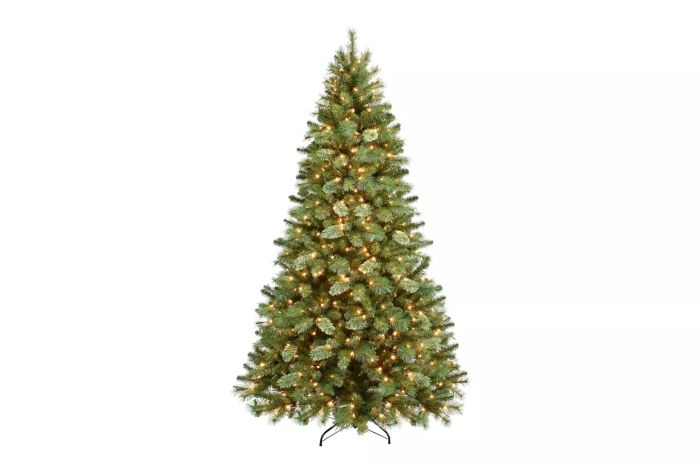 Puleo International 7.5-Foot Pre-Lit Teton Pine Artificial Christmas Tree