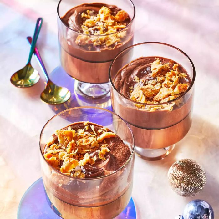 Chocolate Mousse with Croissant Crumble Topping