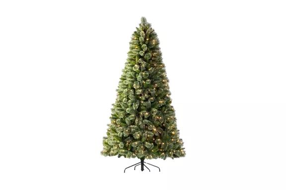 7.5-Foot Pre-Lit Virginia Pine Artificial Christmas Tree with Dual-Color Lights