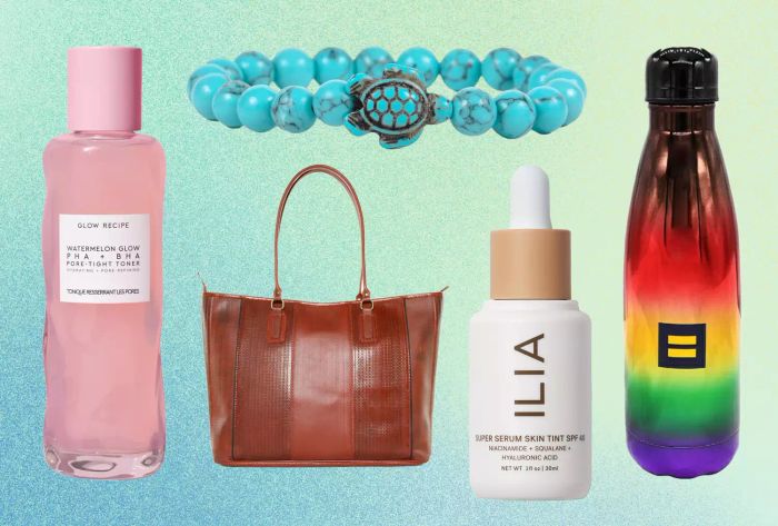 A vibrant assortment of recommended gifts that give back, displayed on a colorful backdrop