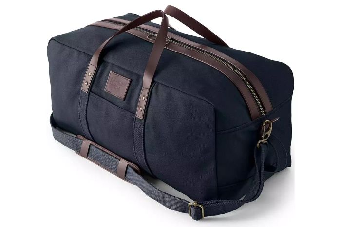 Macy's Lands' End Waxed Canvas Travel Duffel Bag