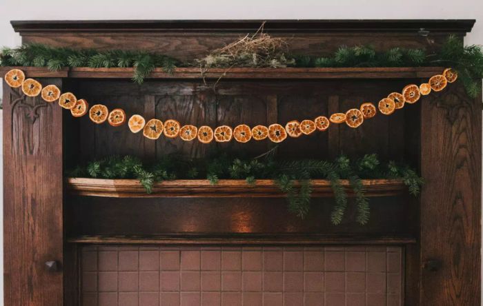 dried orange and citrus garland