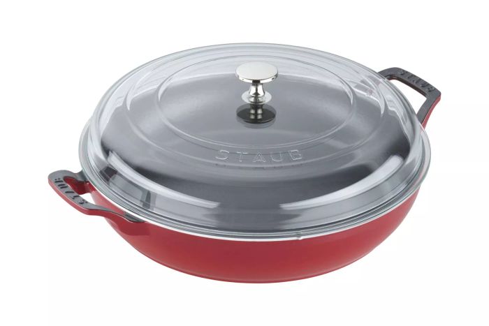 9-quart Cast Iron Braiser with a Clear Lid
