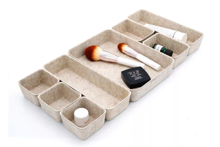 Welaxy desk drawer organizers bin trays dividers small 