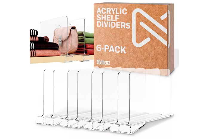 Acrylic Shelf Dividers for Closets - Purse Organizer -