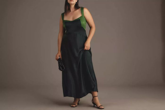 This Anthropologie midi slip dress blends comfort and elegance effortlessly, making it a perfect addition to any wardrobe.