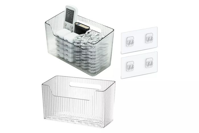 Set Of 2 Storage Organizer Bins Wall Mounted Organizer 