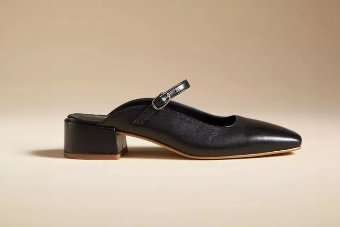 Anthropologie’s Mary Jane heels provide a sophisticated yet playful touch, perfect for elevating your look.