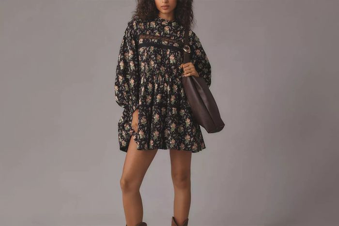 Anthropologie's swing dress design offers a relaxed, flowing fit that flatters all shapes.