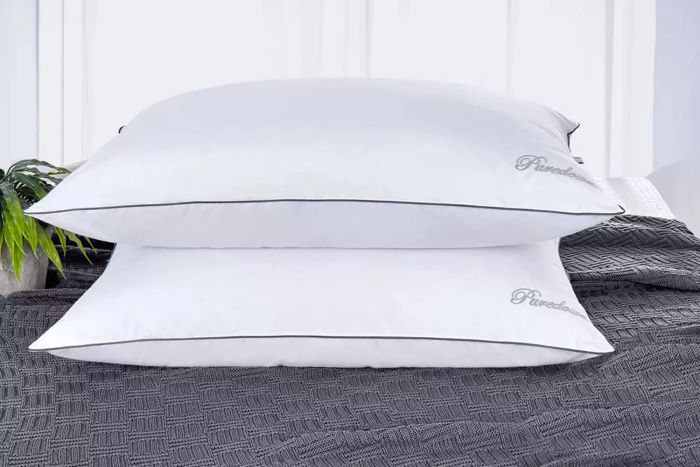 Puredown Natural Goose Down Feather Bed Pillow
