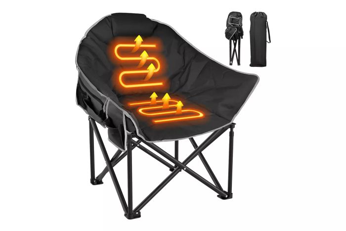 Slendor Oversized Heated Camping Chair, Portable Outdoor