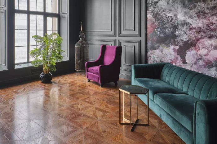 living room with hardwood flooring
