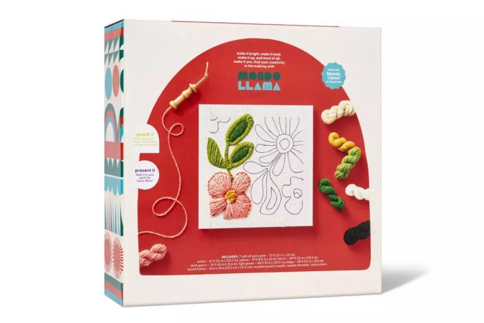 Mondo Llama Punch Needling Canvas Craft Kit for Creative Projects