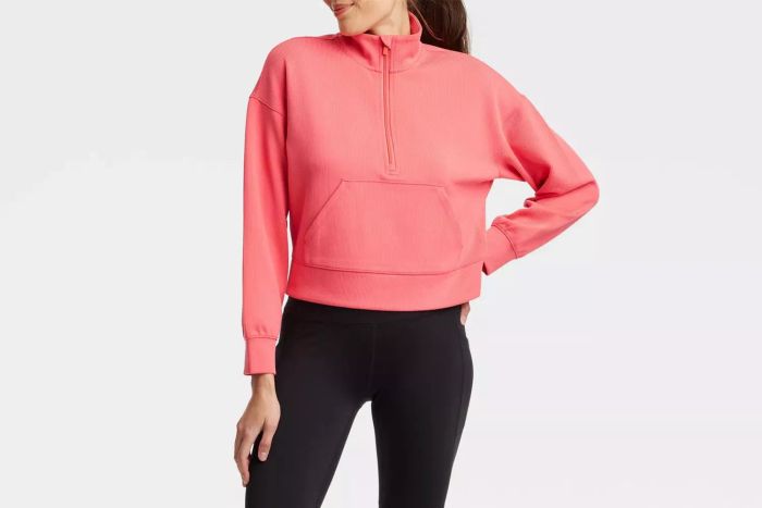 All In Motion Women's Airy Sleek Ribbed 1/2 Zip Pullover for Stylish Comfort