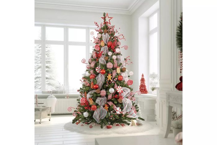 Pre-lit artificial Christmas tree